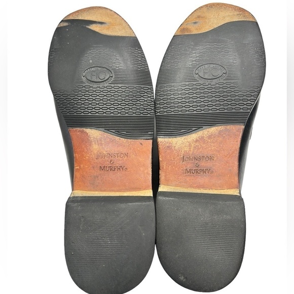 Johnston & Murphy Tassel Loafers Shoe Size 8.5 Black Brown Leather Moc Toe EUC - Picture 8 of 10